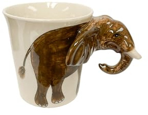 My Family House Elephant Ceramic Mugs 3D Animal Head Handle Mug Novelty Gift Animal Tea Coffee Novelty Handle Thailand