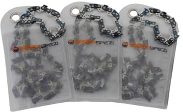 SÄGENSPEZI Set 3x Sägekette 3/8 1,6 mm 114 TG Längsschnitt Kettenkonfigurator Ersatzkette passend für fast alle Kettensägen-Modelle