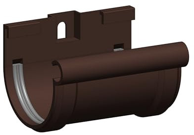 4Home&Garden | Rinnenverbinder Verbindungsstück mit Dichtung | Kunststoff PVC Farbe Braun | Dachrinnensystem 60 mm Typ250 Fallrohr DN 60