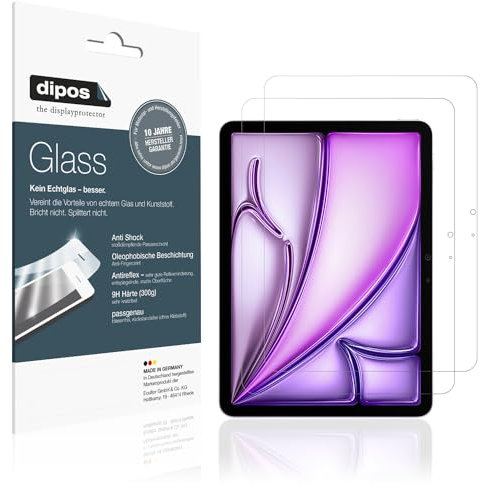 dipos I 2X Protection ecrán Mat Compatible avec Apple iPad Air M2 11 Pouce Verre Souple Film Protecteur 9H