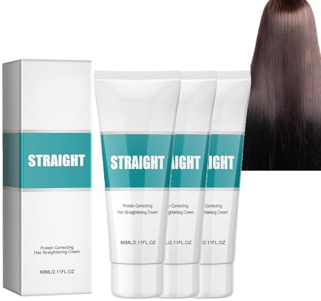 3pcs Crème lissante pour Cheveux, Crème Traitement Lissante,3pcs*60ml, hair