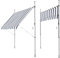 DELUKE® Klemmmarkise 400cm breit - mit Handkurbel | Balkonmarkise ohne Bohren, Sonnenschutz UV-beständig, Sonnenmarkise höhenverstellbar, Markise mit Gestell | 400x120x200-300cm Blau-Weiß