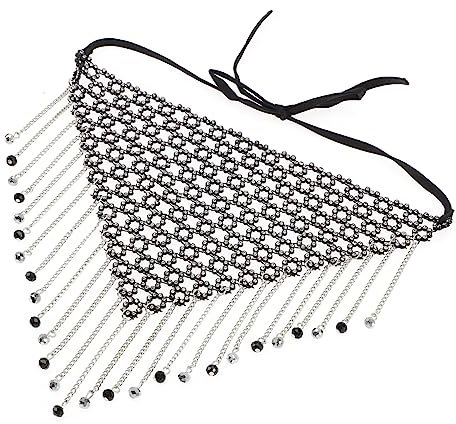 WATIIFUFU Metallmaske Mit Quasten Gesichtsschmuck Strass-gesichtsaccessoires Für Maskerade Hochzeit Halloween