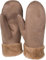 styleBREAKER Damen Winter Fäustlinge aus Veloursleder-Optik mit weichem Kunstfell-Bund - Warme Fausthandschuhe 09010048, Farbe:Taupe