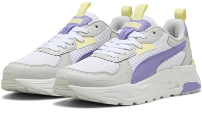 Puma Unisex-Kinder-Sneaker Trinity Lite Jr, Puma White Lavender Alert Glacial Gray, 35.5 EU