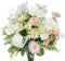 Zythrem Peony Artificial Flowers Faux Peonies Fake Flowers Silk Gerbera Moth Orchid Bouquet White & Pink Decorative Artificial Flower for Wedding Party Table Centerpiece Home Decor