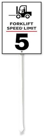 Gabelstapler-Geschwindigkeitsbegrenzungsschild mit Heringen, 17,8 x 22,4 cm, Aluminium-Sicherheitsschild, Warnschild