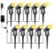 Pogestrand LED Gartenbeleuchtung mit Strom,32M/105FT 10er-1 Set,2000LM 2Wx10 Gartenstrahler 27V COB IP65 Wasserdichter Strahler Warmweiß mit Erdspieß für Außen Garten Yard