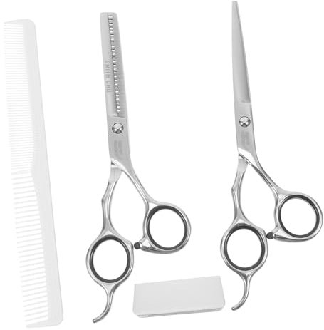 HAPINARY Kit De Barbier 1 Ensemble De Ciseaux De Coiffure Plats Et À Dents En Acier Inoxydable Pour Salon De Coiffure À Domicile