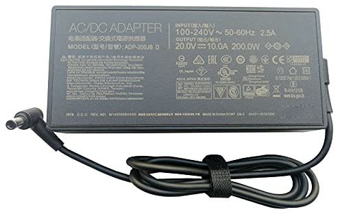Laptop 200W Power Charger 20V 10A Adapter compatible for ASUS ROG Zephyrus G15 Strix G17