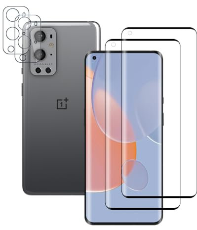 Rcokas [2+2 Stück für Schutzfolie OnePlus 9 Pro Displayschutz Panzerglas OnePlus 9 Pro 5G Kameraschutz, [HD][9H Härte][Anti-Kratzen][Frei von Kratzern]