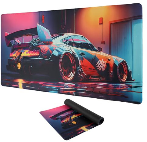 GmeDhc Schreibtischunterlage XXL Mauspad Gaming, Schreibtischunterlage Auto Maus Pad, 900x400 mm Großes Mauspad Gaming, Laptop Schreibtisch Unterlage
