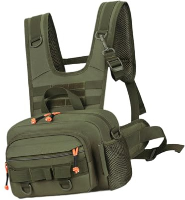 APLVFFZH Männer Brust Tasche, Taktische Brusttasche, Radio Walkie Chest Bag, Taktische Brust Rig Tasche, Verstellbare Laufwestentasche für Outdoor Sport Jogging Fitness Wandern Reiten, Style C