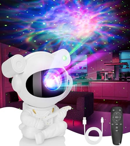 LITOHOM Astronaut Galaxy Projector, LED Star Projector Night Light with Timer, Remote Control 360°Adjustable Starry Night Light, Spaceman Light for Bedroom Kids Adults Room Decor