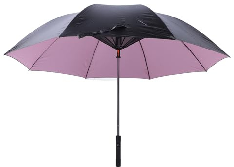 Sxhlseller Sonnen- und Regenschirm mit Ventilator für Paare und Familien. Großer Sonnenschirm mit Ventilator (PINK)