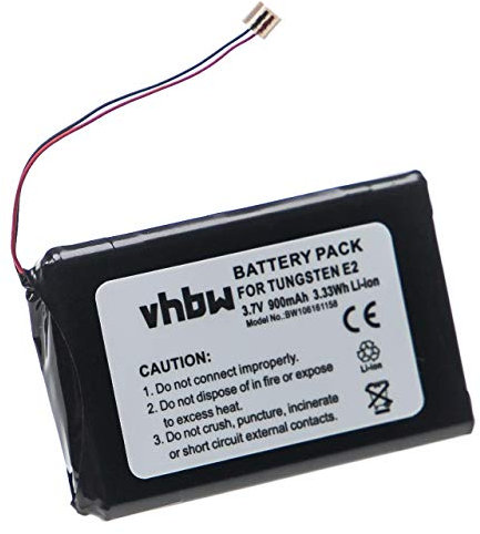 vhbw Battery compatible with Palm/Handspring/Palmone Tungsten E2 Mobile Phone Smartphone PDA Notepad Tablet (900mAh, 3.7V, Li-Ion)