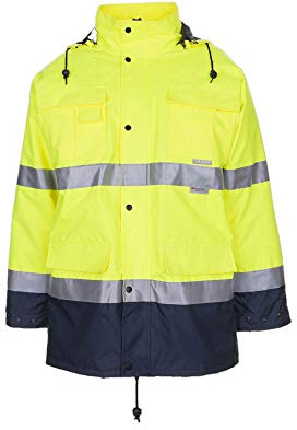 Planam 2057056 Warnschutz Parka, Gelb/Marine, Größe XL