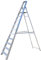 BPS Access Solutions 10 Step Industrial Platform Step Ladder/Ladders - Blue Aluminium Alloy Steel - 150kg Load Capacity - 5.1m Max Height