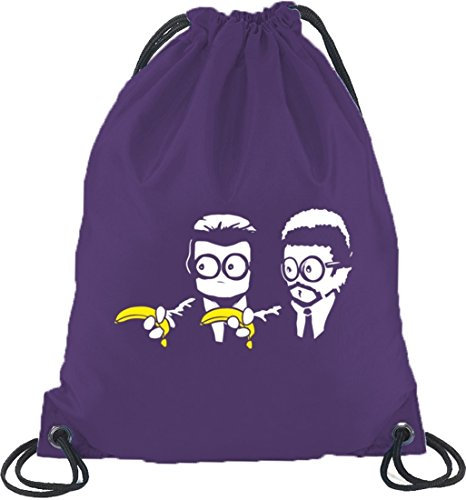 Shirtstreet24, Banana Shoot, Turnbeutel Rucksack Sport Beutel, Größe: onesize,Lila