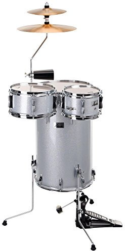 XDrum Club Drumset Cocktail Schlagzeug (inkl. Becken, Cowbell, Drumsticks und Stimmschlüssel) Silver Sparkle