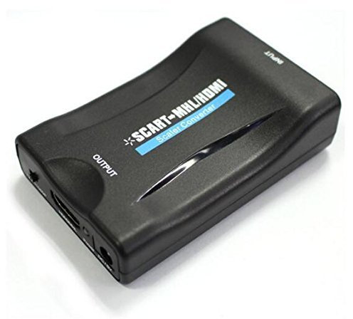 BW 1080P SCART To HDMI Video Audio Upscale Converter AV Signal Adapter HD Receiver TV DVD SKy Box UK/EU Power Plug