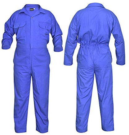 SHYNE KILTS U.K Royal Blue Men's Coverall Overalls Boiler Suit Coveralls Work Wear Mechanics Boilersuit (2XL)