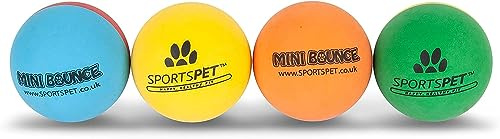 SPORTSPET Mini Bounce - Premium Rubber Balls for Puppy Dogs (Mini Bounce 4 Pack (Standard))