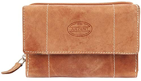 Akzent Damen Geldbörse aus Echtleder Anthrazit Format 14 x 9 cm