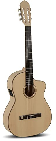 GEWA electro-acoustic classical guitar Pro Natura Silver Samba - with cutaway - solid spruce top - maple back/sides - Fishman pickup - natural colour - satin - Hannabach strings - Made in Europe