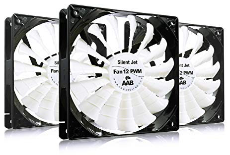 AABCOOLING Silent Jet Fan 12 PWM - Leise und Efizient 120mm Gehäuselüfter mit 4 Anti-Vibration-Pads - PC Lüfter Prozessor Kühler Kühlung Wentilator 120mm Ventilator 8,9-20,9 dB(A) 170 m3/h - 3 Stück