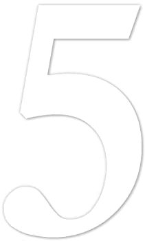 Zahlen-Aufkleber Nr. 5 in weiß I Höhe 10 cm I selbstklebende Haus-Nummer, Ziffer zum Aufkleben für Außen, Briefkasten, Tür I wetterfest I kfz_463_5