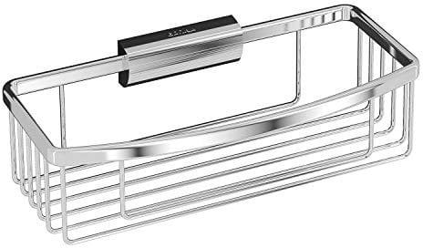 Inda AV151ECR Cestino Portaoggetti Doccia Rettangolare Sganciabile, Ottone, Cromato, 13 x 26 x 8 cm
