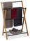 Relaxdays Handtuchhalter stehend, 4 Handtuchstangen, Badablage, Metall, Bambus, HBT 87 x 60,5 x 37,5 cm, schwarz/natur
