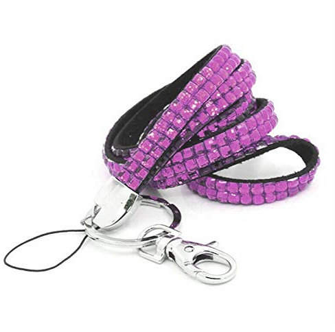 SUPERTOOL Lanyard Strap, Bling Diamante Strass (Breakaway) Lanyards, für ID Card & Key Badge Holder, Phone Cases, USB Holder, Memory Stick Halter, 8 Farben (1 Pack, Lila)
