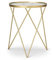 LIFA LIVING Runder Beistelltisch in Gold, Goldener Couchtisch aus Metall & Glas, Edler Glastisch in Ø 35,5 cm x 47,5 cm, Dekotisch max. 20 kg Belastbarkeit