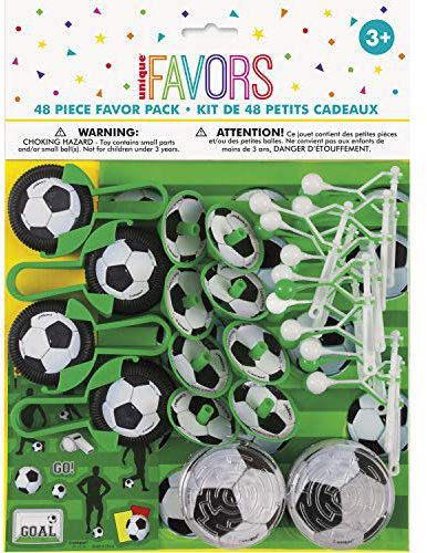 Unique 27280 3D Soccer Ball Assorted Party Favors | 48 Pcs, Green