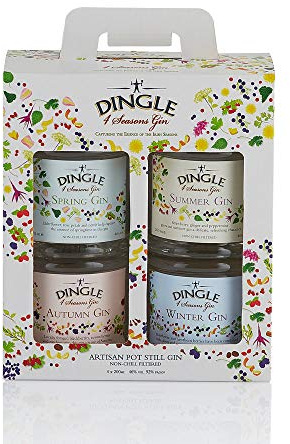 Dingle Four Seasons 4 x 20cl Gin Gift Box, Stackable Irish Gin For Each Season, 46%