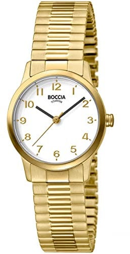 Boccia Damen Analog Quarz Uhr mit Titan Armband 3318-02