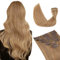 TESS Clip in Extensions Echthaar, 8pcs Clip in Haarverlängerung Remy Echt Haare Natürliche 18 Clips 8 Tressen Clip in Extensions Human Hair 70g 50 cm Dunkelblond