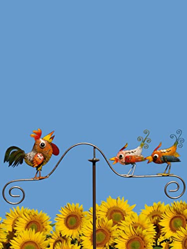 POMMERNTRAUM ® | Windspiel Gartenpendel Gartenstecker Gartendeko Gartenkunst verrückte Vögel Vogel Hühner Hahn (verrückte Hühner- Vögel)
