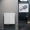 ELEGANT Radiador de diseño horizontal con cromo, multibloque, 630 x 616 mm, doble capa, color blanco