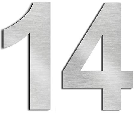 nanlyiau 2pc 3in numero civico esterno adesivo numero civico acciaio numero civico acciaio inox realizzato in solido acciaio inossidabile 304 Argento(15)