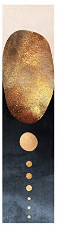 Schiebegardinen Set Elisabeth Fredriksson Abstrakte goldene Steine Flächenvorhang 250 x 60cm Ohne Aufhängung