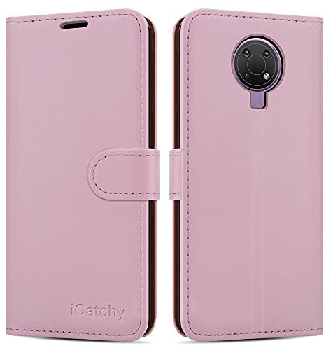 iCatchy for Nokia G10 Case Leather Wallet Book Flip Folio Stand View Card Slots Cover (Rose Gold)