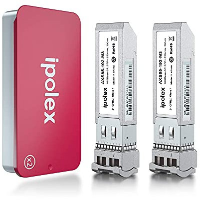 ipolex Émetteur-récepteur LC multimode SFP+ 10G, module Mini GBIC 10GBase-SR Compatible avec Cisco SFP-10G-SR, Ubiquiti UF-MM-10G, TP-Link, Meraki, Netgear, etc. (MMF, 850-nm, 300 mètres) 2-Pack