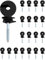 QWORK® 20Pcs Electric Fencing Ring Insulators, Wire Mesh Ring Insulator, Wooden Post Insulator Screw-in, for Ropes, Wires and Strands.