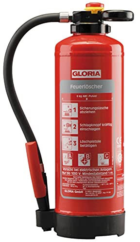 Gloria P6PRO – Profi Auflade Feuerlöscher (ABC) mit Wandhalter und Plakette