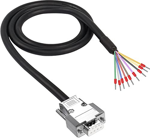 XMSJSIY Cavo adattatore connettore DB9, sostituzione del cavo di prolunga porta seriale D-SUB 9 pin RS232 con filo nudo 22AWG -1M (Femmina)