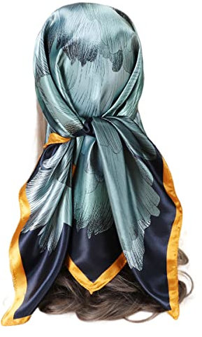 FAIRYGATE Kopftuch Bandana Seidentuch Halstuch Damen Haarband Multifunktionstuch Hair Scarf Haaraccessoires Handgelenk Verpackungs Band Kopf Bindung Mode Accessoires (90 * 90cm) 28020