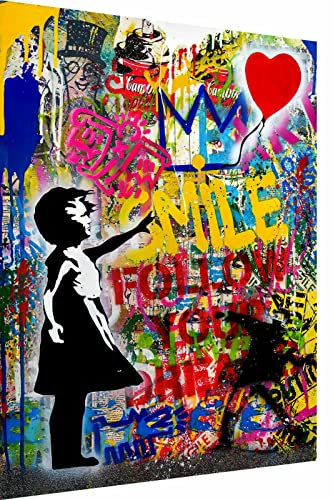 Magic Canvas Art - Bilder Pop Art Follow Your Dreams Leinwandbild 1- teilig Hochwertiger Kunstdruck modern Wandbilder Wanddekoration Design Wand Bild - B8163, Größe: 60 x 30 cm